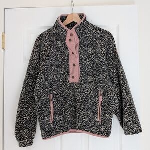 Leopard Print Kids Jacket with Pink Accents